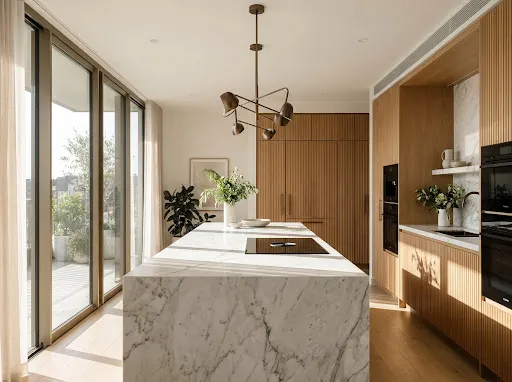 Cocinas Gourmet e Islas en Mármol y Porcelanato Fecotec